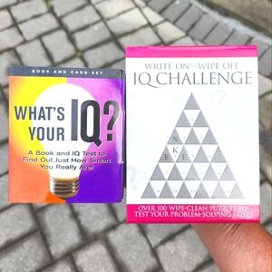 Set of What's Your IQ & Write On-Wipe Off IQ Challenge
